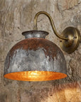 Verdigris Copper Dome Gooseneck Wall Sconce