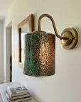 Oxidized Copper Hanging Lantern Wall Sconce