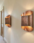 Hammered Copper Cylinder Wall Sconce