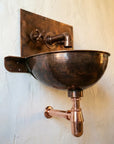 Copper Wall Mount Bathroom Sink 20" with Copper Faucet