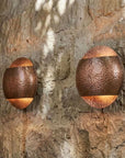 Hammered Copper Double Globe Wall Sconce