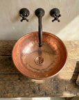 Copper Vessel Sink Bathroom, Black Wash Basin