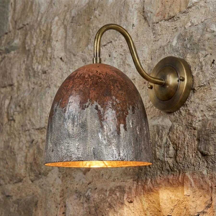 Oxidized Copper Dome Wall Sconce