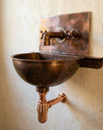 Copper Wall Mount Bathroom Sink 20" with Copper Faucet