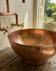Handcrafted copper vessel sink, Custom Sized Bathroom sink 