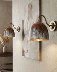 Oxidized Copper Dome Wall Sconce