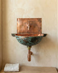 Oxidized Copper Wall Mount Sink Bathroom