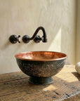 Copper Vessel Sink Bathroom, Black Wash Basin