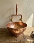 Handcrafted copper vessel sink, Custom Sized Bathroom sink 