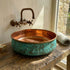 Handmade Copper Patina Bathroom Vessel Sink ,Round Vessel sinks for bathroom