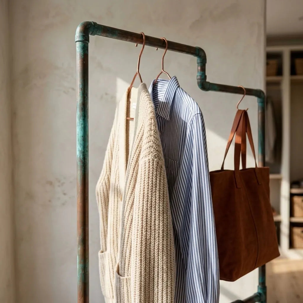 Wall-mounted copper closet rod detail – Wall-Mounted Copper Closet Rod – Holder 4