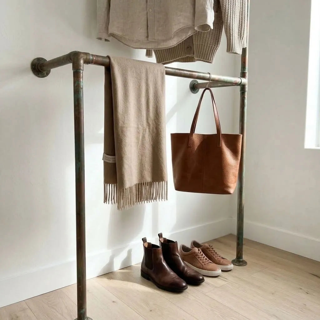 Wall-mounted copper closet rod detail – Wall-Mounted Copper Closet Rod – Holder 3