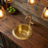 Hammered Unlacquered Brass Round Bar Sink, Round Solid Brass Sink including drain