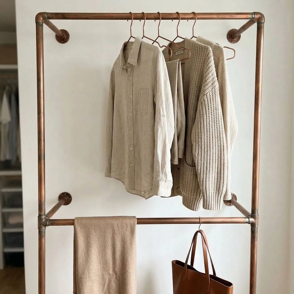 Wall-mounted copper closet rod detail – Wall-Mounted Copper Closet Rod – Holder 2