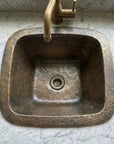 Patina Brass Square Bar Sink, Square Bronze Bar & Kitchen Prep Sink