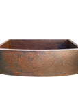 Copper Farmhouse Sink, Rounded Front Single Well-Daxa