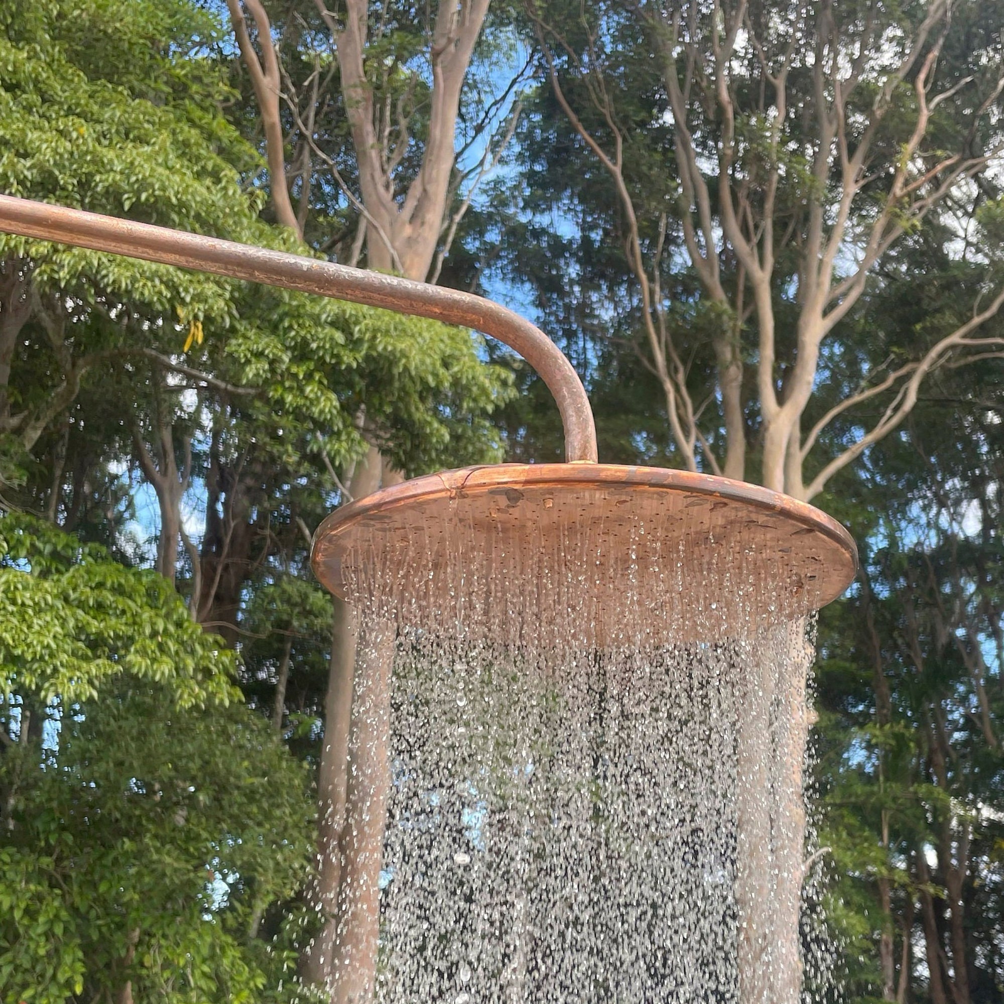 Copper Outdoor Shower, Natural Copper Rain Showerhead