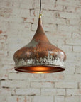Handmade Oxidized Copper Pendant Lights – Rustic Onion Ceiling Lights (Set of 3)