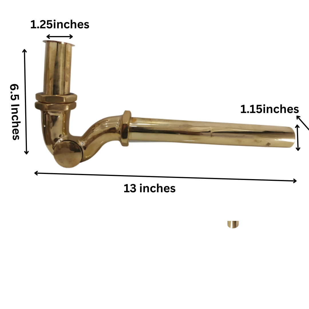 Unlacquered Brass Water Trap Pipe With Push Up Button