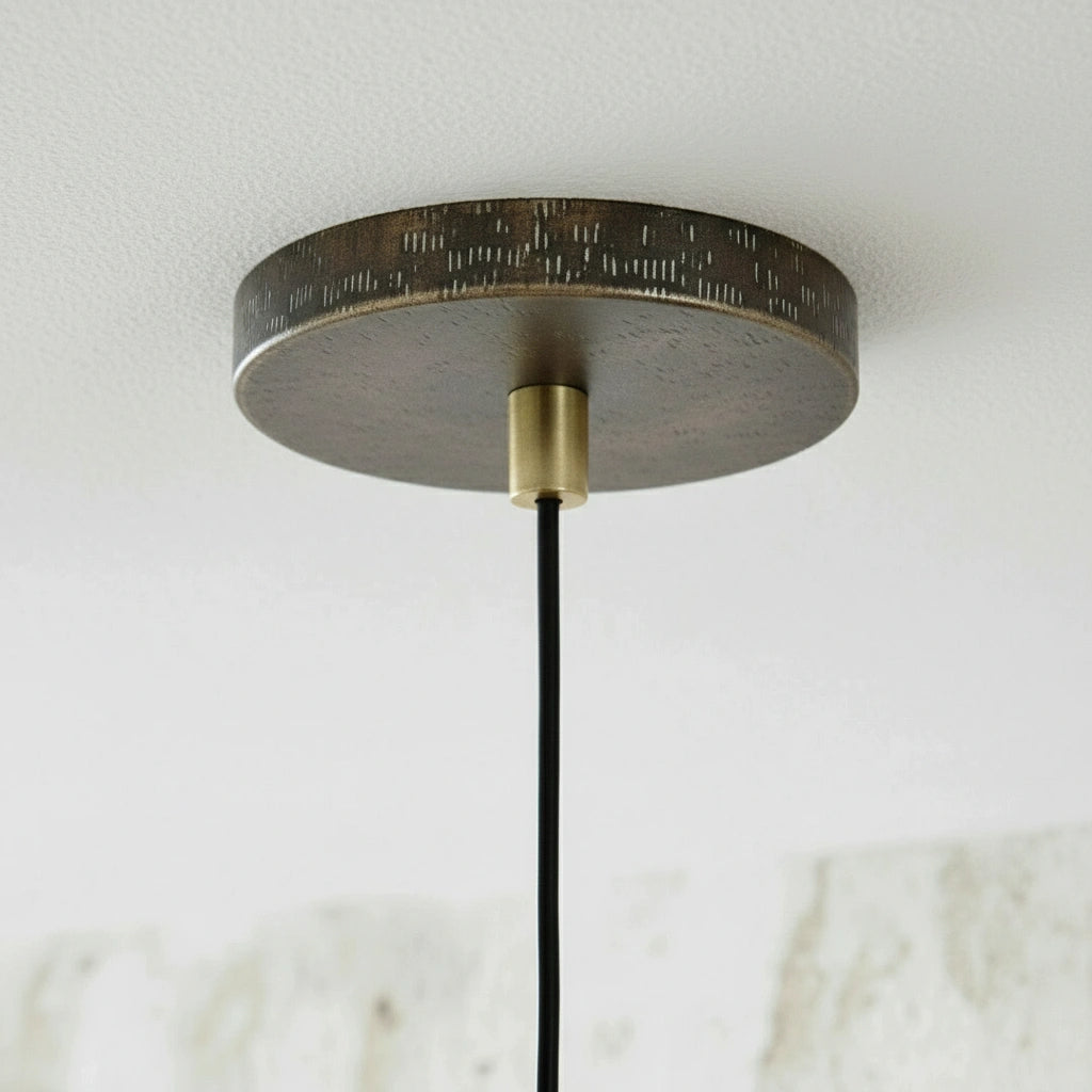Set of 2 Patina Copper Cylinder Pendants – Handmade Rustic Lights