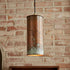 Tall Aged Copper Cylinder Pendant 