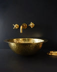 Unlacquered Brass Bathroom Sink. Handmade Solid Brass Bar Sink Drop In