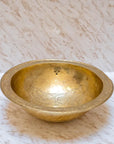 Unlacquered Brass Engraved Bathroom Sink, Solid Brass Drop in Sink