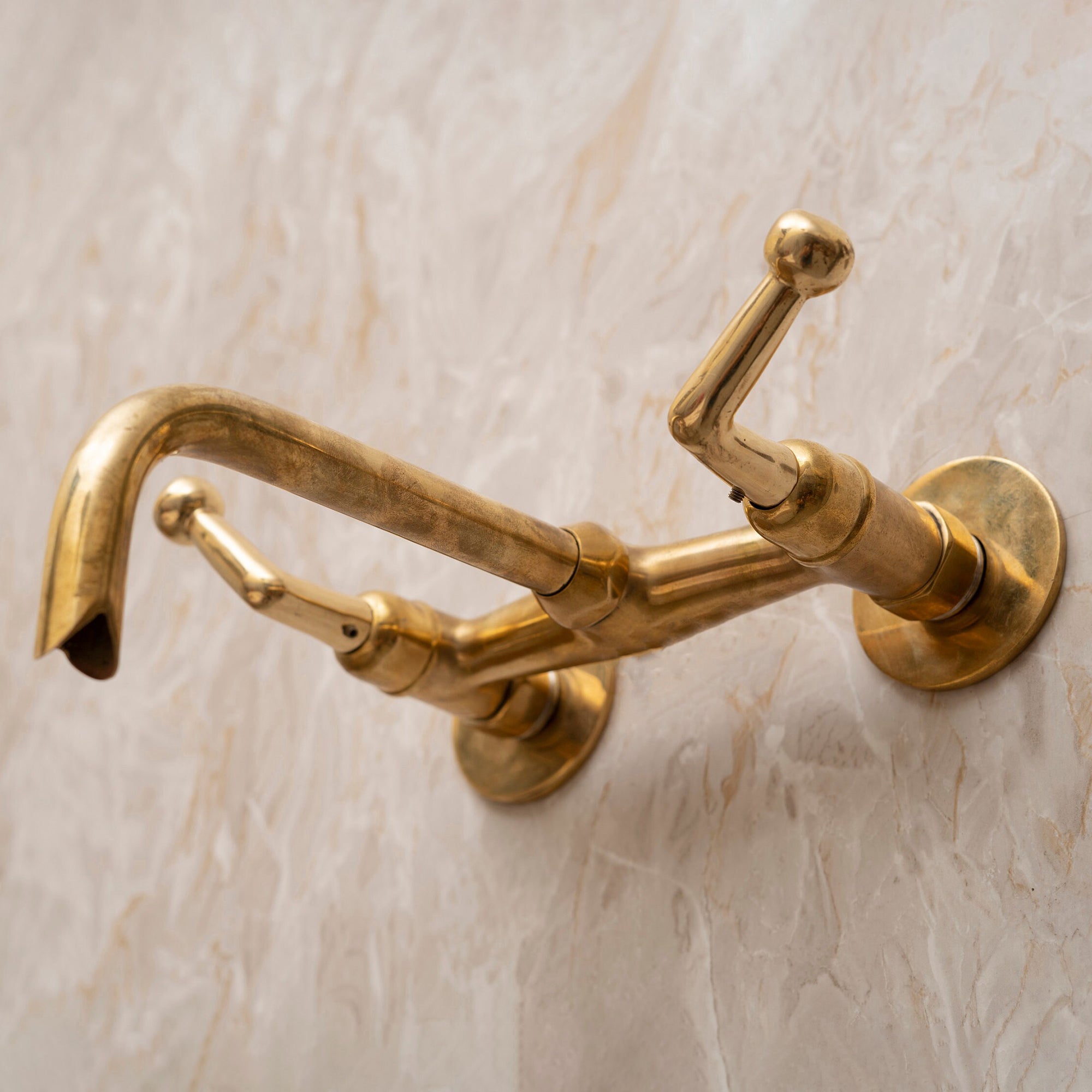 Unlacquered Brass Tub Filler Faucet, Solid brass Bathroom faucet, Customizable Spout Reach