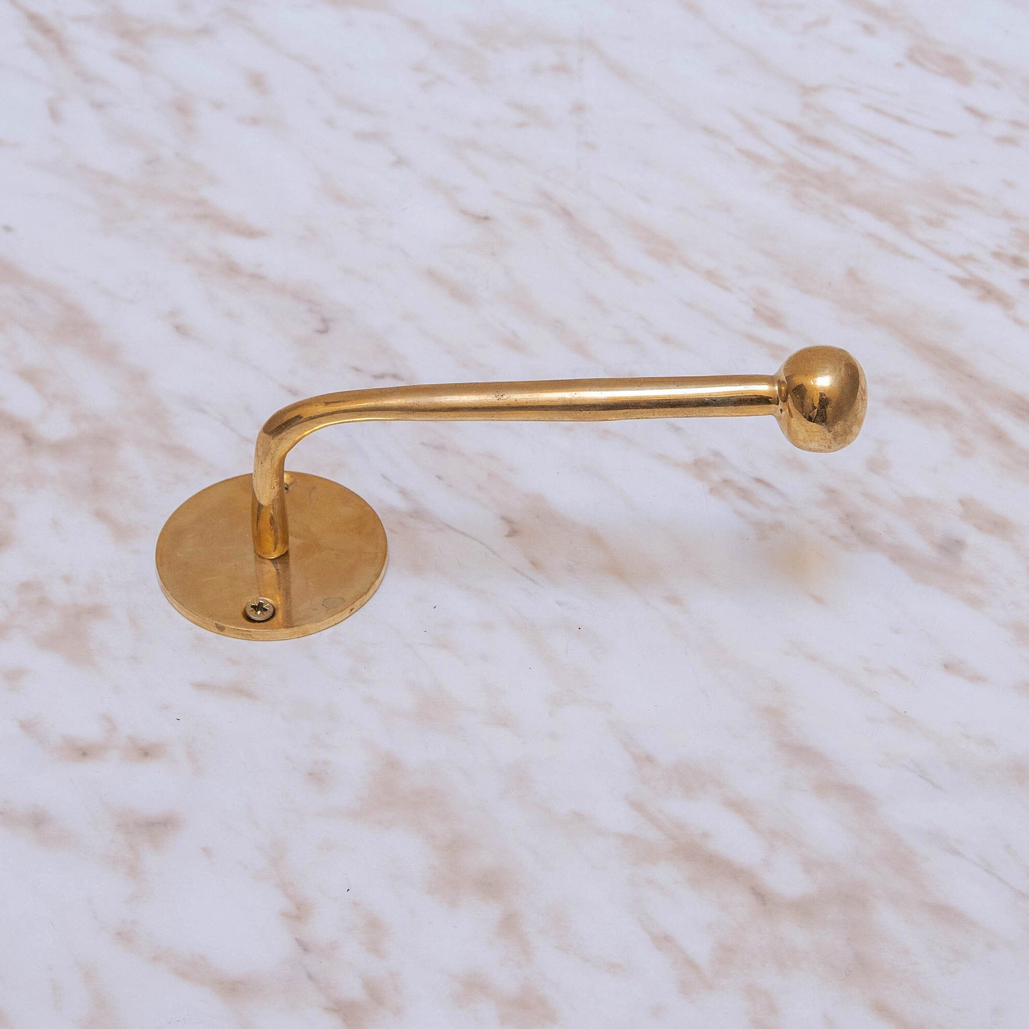 Unlacquered brass paper towel holder, Handmade Wall Mounted Solid Brass Toilet Roll Holder