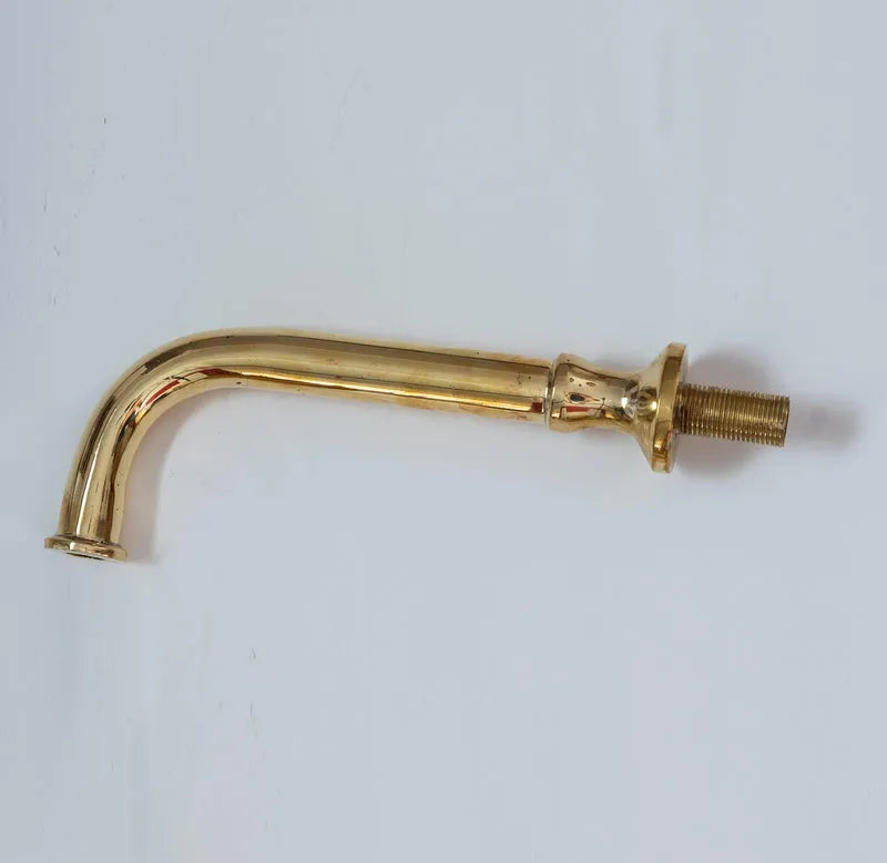 Unlacquered Brass Wall Mount Bathroom Faucet with Lever Handle