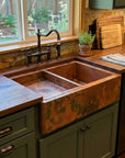 Copper Single Bowl Farmhouse Kitchen Sink With Drain Board