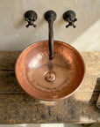 Copper Vessel Sink Bathroom, Black Wash Basin