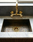 Antique Brass Undermount Single Kitchen Sink, Hammered Patina Brass Kitchen Sink