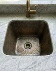 Patina Brass Square Bar Sink, Square Bronze Bar & Kitchen Prep Sink