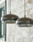 Set of 2 Oxidized Copper Dome Pendants – Handmade Modern Ceiling Lights