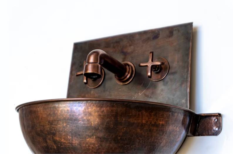 Copper Wall Mounted Bathroom Sink