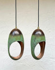 Green Patina Copper Sculptural Pendant – Handmade Oxidise Ceiling Light
