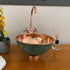 Wash Basin Bathroom Sink, Green Patina Round Copper Vessel Sink