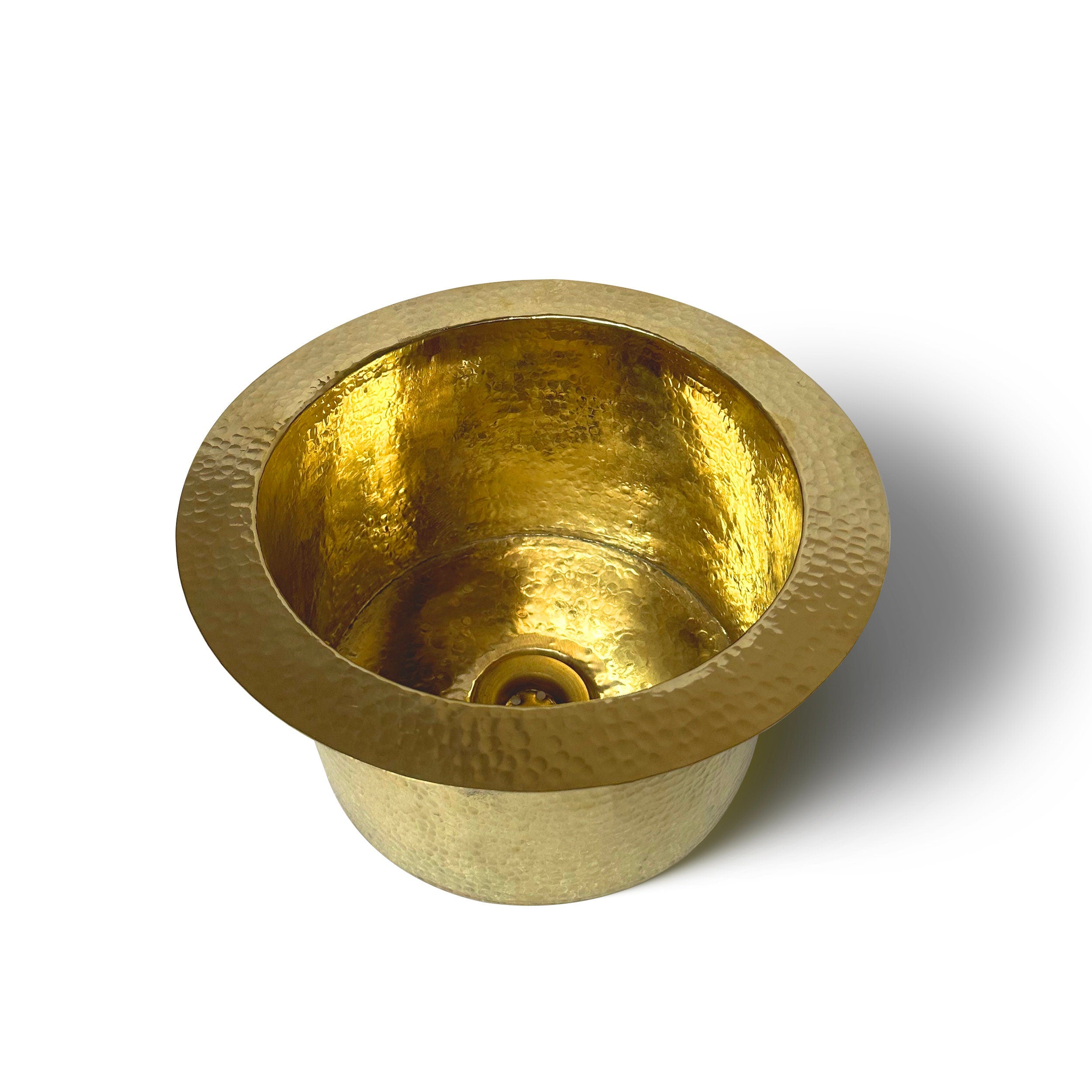 unlacquered brass round bar sink