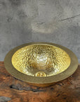 Handcrafted Round Brass Drop in Sink  ,Round Hammered Brass Bathroom Sink
