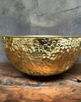 Handcrafted Round Brass Drop in Sink  ,Round Hammered Brass Bathroom Sink
