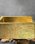 Hammered Brass Farmhouse Sink, Solid Unlacquered Basin