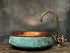 Green Patina Copper Sink – Oxidized Vessel for Bathroom