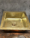 Undermount Unlacquered brass Bar Sink ,Hammered Brass Kitchen Sink