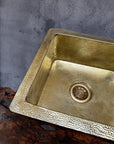 Undermount Unlacquered brass Bar Sink ,Hammered Brass Kitchen Sink