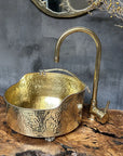 Solid Brass Vessel Sink – Hammered Bathroom Wash Basin