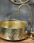 Solid Brass Vessel Sink – Hammered Bathroom Wash Basin