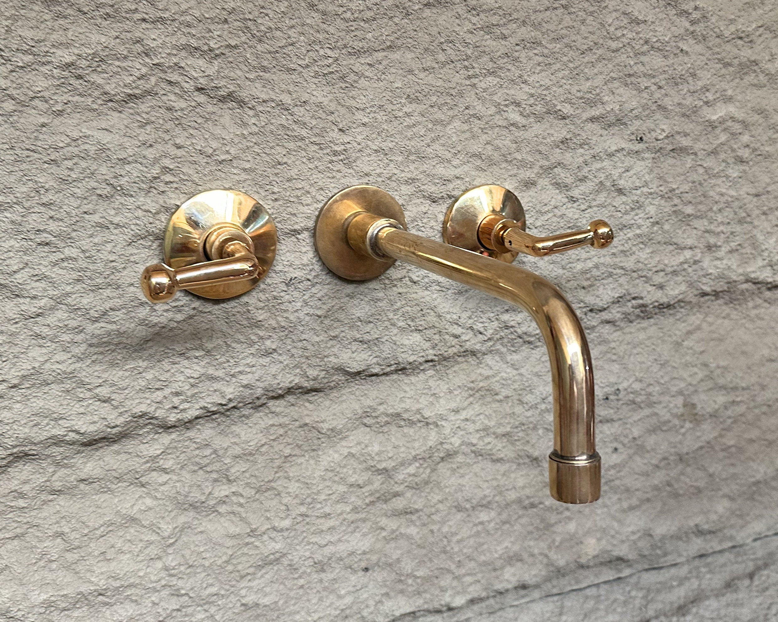 Brass Wall Mount Faucet ,Lever Handle Bathroom Tap