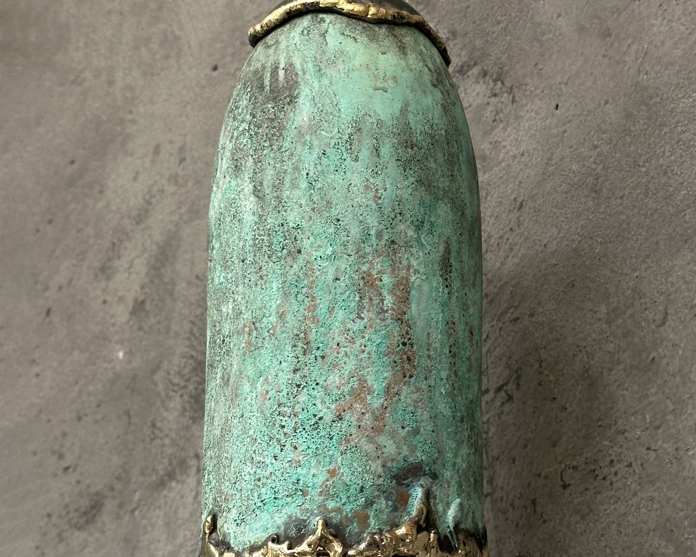 Copper Outdoor Wall Sconce ,Green Patina Finish