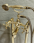 Brass Freestanding Tub Filler – Hand Shower Included